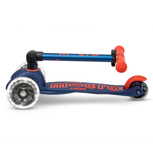 Trottinette 3 roues Mini Micro Deluxe Pliable avec roues LED "Bleu Marine" (2-5 ans)