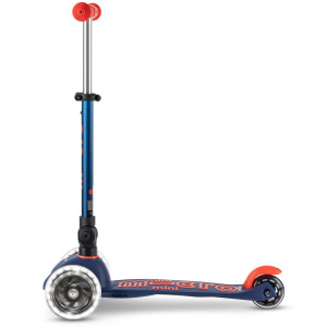 Trottinette 3 roues Mini Micro Deluxe Pliable avec roues LED "Bleu Marine" (2-5 ans)