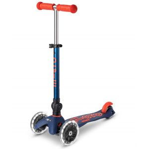 Trottinette 3 roues Mini Micro Deluxe Pliable avec roues LED "Bleu Marine" (2-5 ans)