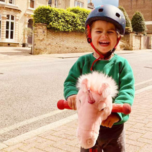 Tête pour trotinette et vélo en peluche "Licorne Rose" Wild & Soft