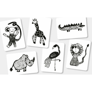 Cartes bébé noir & blanc Flash Cards "Safari" Mini Coco