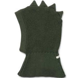 Cagoule enfant en tricot coton bio Hanibal Dino "Vert Forêt" Liewood