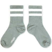 Chaussettes courtes enfant en coton à rayures Sport Nico "Aigue Marine"