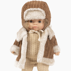 Manteau bohème Swann en velours "Havane" pour Poupon Gordis Minikane