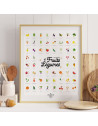 Affiche "Mes premiers Fruits et Légumes" By Léa le Pivert (40x50)  avec tampon & encrier Les Petites Dates