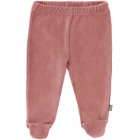 Pantalon bébé avec pieds en coton bio Velours "Rose Pâle" Fresk