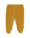 Pantalon bébé avec pieds en coton bio Velours "Jaune Mimosa" Fresk