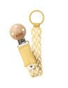 Attache sucette en coton bio avec clip en bois Paci Braid "Pale Butter/Ivoire" BIBS