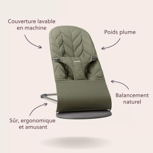 Transat bébé évolutif Balance Bliss Pétale "Vert Foncé" Babybjörn