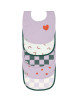Bavoirs imperméables en coton bio Happy Rascals "Coeur Lavande" (x5)  (3-18 mois)