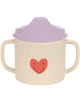 Tasse d'apprentissage à bec et anses Happy Rascals "Coeur Lavande"