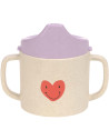 Tasse d'apprentissage à bec et anses Happy Rascals "Coeur Lavande"
