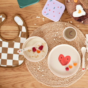 Bavoirs bébé imperméables en coton bio Happy Rascals "Smile" Lassig