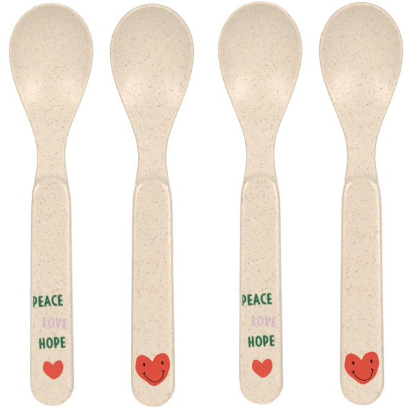 Set de 4 cuillères bébé Happy Rascals "Coeur" (x4) Lassig