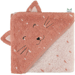 Cape de bain bébé fille en éponge de coton bio "Mr Cat" (0-3 ans) Trixie