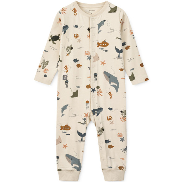 Pyjama bébé sans pieds en coton bio Birk "Sea Creatures"