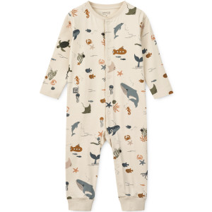 Pyjama bébé sans pieds en coton bio Birk "Sea Creatures" Liewood