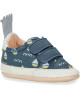 Chaussons bébé en cuir My Blumoo Pti'Velcro "Bateau"