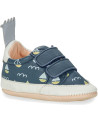 Chaussons bébé en cuir My Blumoo Pti'Velcro "Bateau"