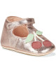 Chaussons bébé en cuir My Lillyp "Cerise Pink Metal"