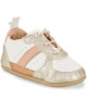 Chaussures pré-marche en cuir My Pre Basket Lacets "Blanc Or"