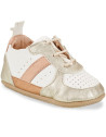 Chaussures pré-marche en cuir My Pre Basket Lacets "Blanc Or"