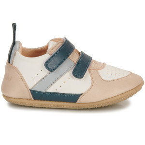 Chaussures pré-marche en cuir My Pre Basket Velcro "Blanc Denim" Easy Peasy