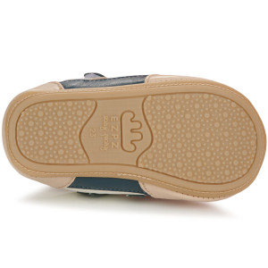 Chaussures pré-marche en cuir My Pre Basket Velcro "Blanc Denim" Easy Peasy