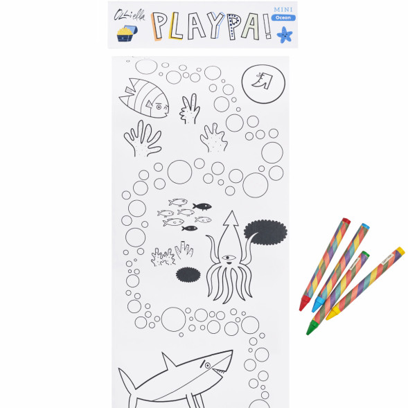 Rouleau à colorier Playpa Paper Mini "Océan"