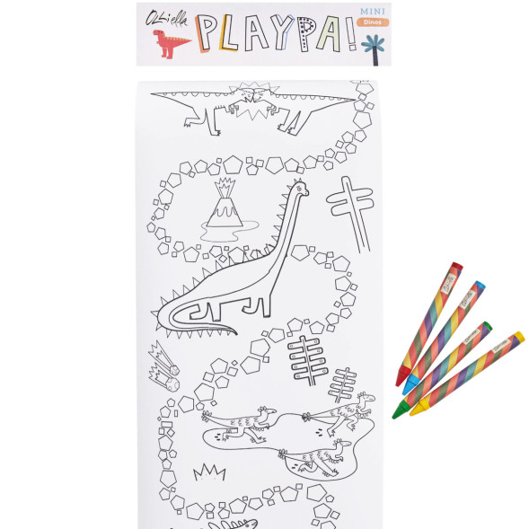 Rouleau à colorier Playpa Paper Mini 'Dinosaures"