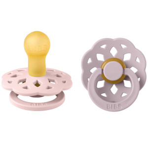 Tétines rondes en caoutchouc naturel (0-6-mois) Bohème "Rose Blossom/Lilas" Bibs