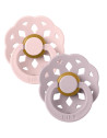 Tétines rondes en caoutchouc naturel (0-6-mois) Bohème "Rose Blossom/Lilas" Bibs
