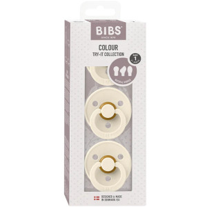 Tétines en caoutchouc naturel (0-6 mois) Try It "Ivoire" (x3) Bibs