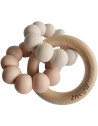 Anneaux de dentition en perles de bois et silicone Sedna "Floraison"