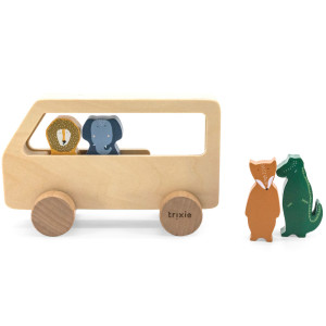 Jouet en bois bébé à pousser "Bus Animaux" (18 mois et +) Trixie