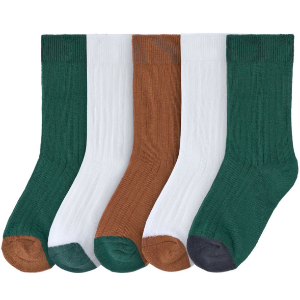 Chaussettes enfant (4-6 ans) en coton bio Little Gang "Milky/Caramel/Green" Lassig