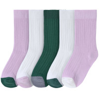 Chaussettes enfant (2-4 ans) en coton bio Little Gang "Lilas/Milky/Ocean Green" (x5)