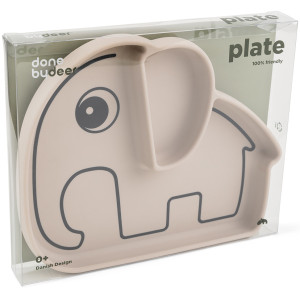 Assiette compartiments anti-dérapante en silicone "Elphee Sable" Done by Deer