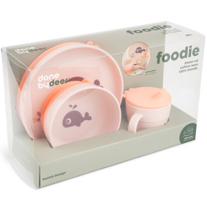 Coffret repas bébé anti-dérapant en silicone "Foodie Wally Powder" Done by Deer
