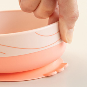 Coffret repas bébé anti-dérapant en silicone "Foodie Wally Powder" Done by Deer