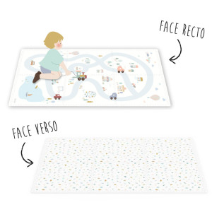 Tapis de jeu puzzle réversible en mousse EEVAA "Village" (120x180 cm) Play & Go