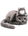 Peluche Ptipotos Chat Maman + Bébé "Gris" (32 cm)