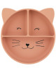 Assiette compartimentée avec ventouse en silicone "Mrs Chat"