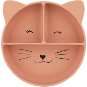 Assiette compartimentée avec ventouse en silicone "Mrs Chat" Trixie