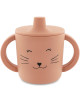 Tasse d'apprentissage à bec et anses en silicone "Mrs Chat"