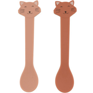 Cuillères en silicone "Mrs Chat" (x2) (4 mois et +)