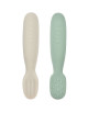 Set de 2 Pré-cuillères bébé en silicone 1er âge "Vert Sauge / Gris Velvet" (4 mois et +)
