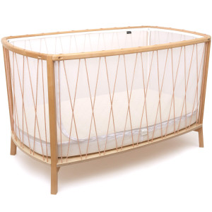  Lit bébé évolutif 60x120 en bois KIMI "Bois de Rose" (avec Matelas et Surmatelas Mousse)  Charlie Crane