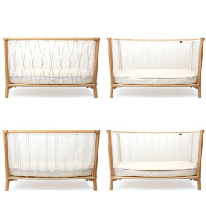  Lit bébé évolutif 60x120 en bois KIMI "Lichen" (avec Matelas Coco Naturel) Charlie Crane