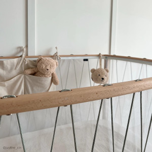  Lit bébé évolutif 60x120 en bois KIMI "Lichen" (avec Matelas Coco Naturel) Charlie Crane